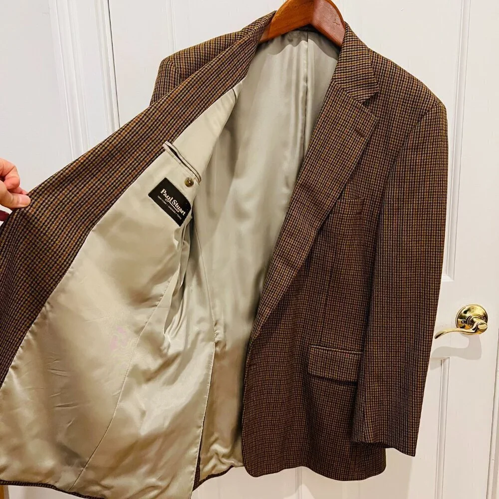 Paul Stuart Wool Sport Coat Blazer Jacket Size 46 Long